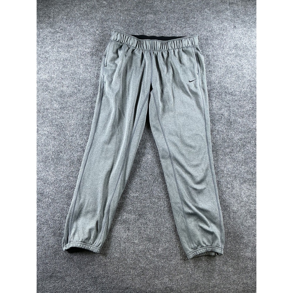 Nike Therma-FIT Mens Grey Training Pants Joggers Zippered Ankle Size Medium